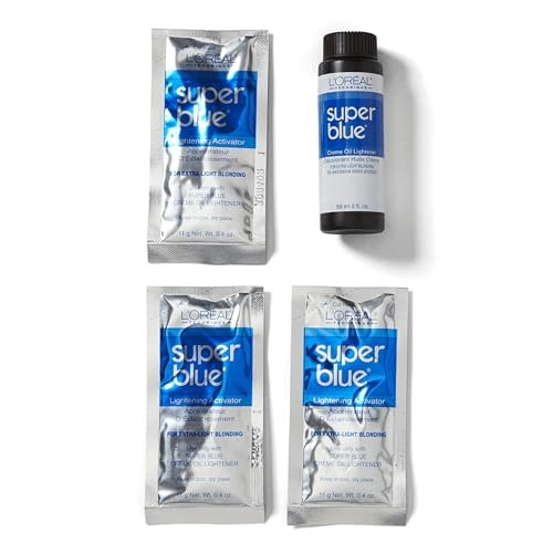 L'Oreal Technique Super Blue Lightener Kit - Hair Bleach for Removing Natural or Artificial Pigments, Easy and Smooth Application Avelisse