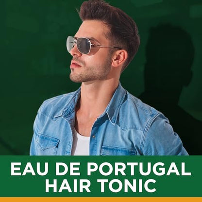 Clubman Pinaud Eau de Portugal Hair Tonic for Men – Scalp Stimulator for Light Color Thinning Hairs, Removes Loose Dandruff & Promotes Healthy Shine, 12.5 fl oz Avelisse