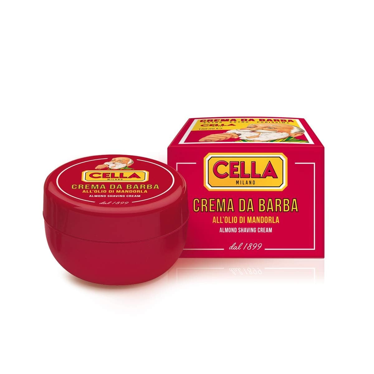 Cella Milano Classic Italian Almond Shaving Cream – Premium Tallow-Based Wet Shave Soap for Men, Rich Moisturizing Lather, 5.2 oz (150g) Avelisse
