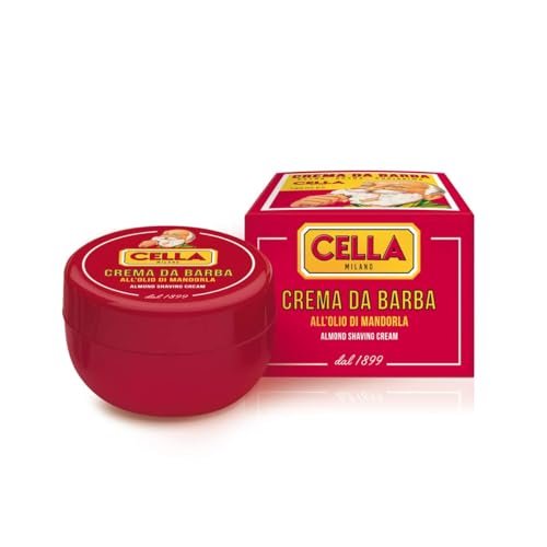 Cella Milano Classic Italian Almond Shaving Cream – Premium Tallow-Based Wet Shave Soap for Men, Rich Moisturizing Lather, 5.2 oz (150g) Avelisse