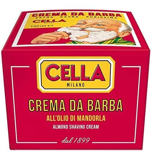 Cella Milano Classic Italian Almond Shaving Cream – Premium Tallow-Based Wet Shave Soap for Men, Rich Moisturizing Lather, 5.2 oz (150g) Avelisse