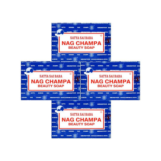 Satya Nag Champa Sai Baba Natural Soap, 150g (5 oz) - Pack of 4 Avelisse