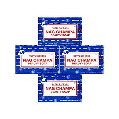 Satya Nag Champa Sai Baba Natural Soap, 150g (5 oz) - Pack of 4 Avelisse