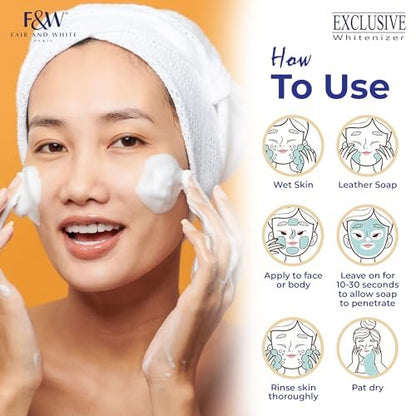 FAIR & WHITE Exclusive Exfoliating Soap - Skin Brightening Bar with Vitamin C and Shea Butter, 7 oz Avelisse