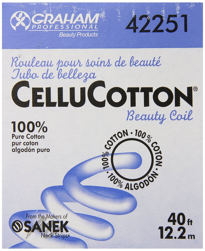 Graham Cellucotton Beauty Coil - 40 Feet Premium Cotton Roll for Beauty & Personal Care