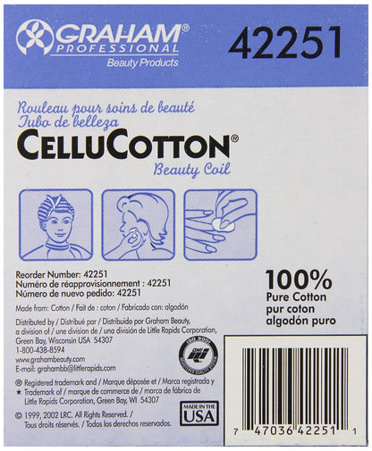 Graham Cellucotton Beauty Coil - 40 Feet Premium Cotton Roll for Beauty & Personal Care