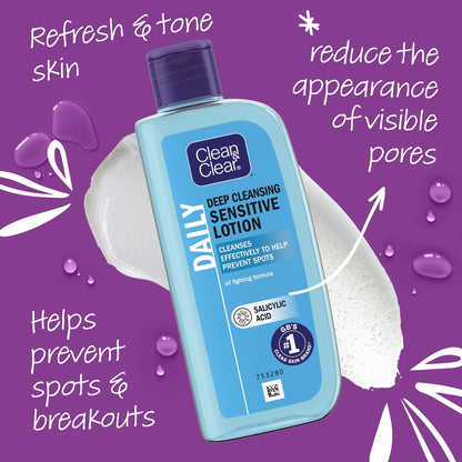 Clean & Clear Deep Cleansing Lotion for Sensitive Skin, 200ml Avelisse