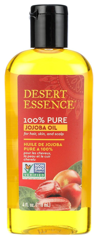 Desert Essence 100% Pure Jojoba Oil - 4 oz - Moisturizes Body Skin & Cleanses Clogged Pores - Nourishes Hair and Scalp - Hair Care & Skincare Essential Oil - Suitable for Sensitive Skin Avelisse
