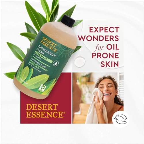 Desert Essence Tea Tree Face Wash 32 fl oz - Gentle Castile Facial Cleanser with Natural Tea Tree Oil for Daily Use, Sensitive & Oily Skin - Vegan & Cruelty-Free - görsel 10