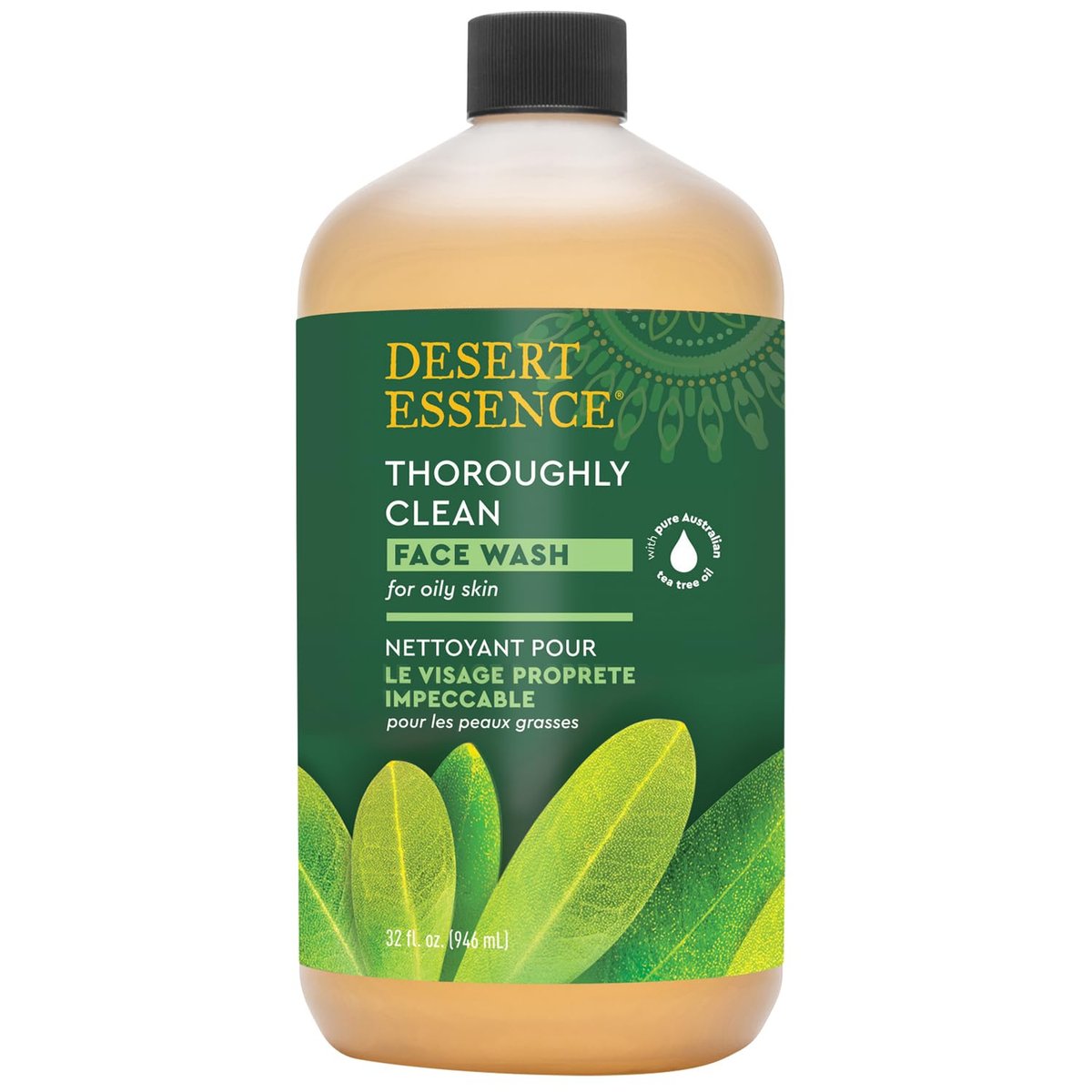 Desert Essence Tea Tree Face Wash 32 fl oz - Gentle Castile Facial Cleanser with Natural Tea Tree Oil for Daily Use, Sensitive & Oily Skin - Vegan & Cruelty-Free - görsel 3