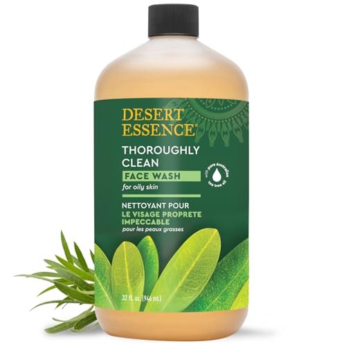 Desert Essence Tea Tree Face Wash 32 fl oz - Gentle Castile Facial Cleanser with Natural Tea Tree Oil for Daily Use, Sensitive & Oily Skin - Vegan & Cruelty-Free - görsel 2