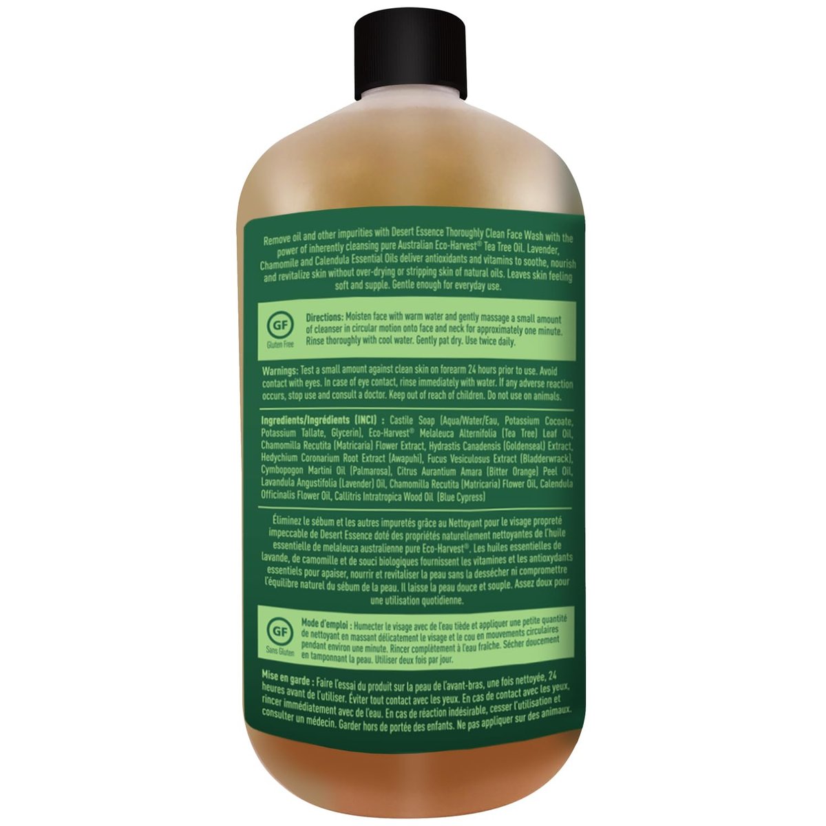 Desert Essence Tea Tree Face Wash 32 fl oz - Gentle Castile Facial Cleanser with Natural Tea Tree Oil for Daily Use, Sensitive & Oily Skin - Vegan & Cruelty-Free - görsel 11