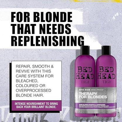 Bed Head by TIGI Dumb Blonde Restoring Shampoo and Conditioner Duo for Damaged Blonde Hair, 25.36 fl oz Avelisse