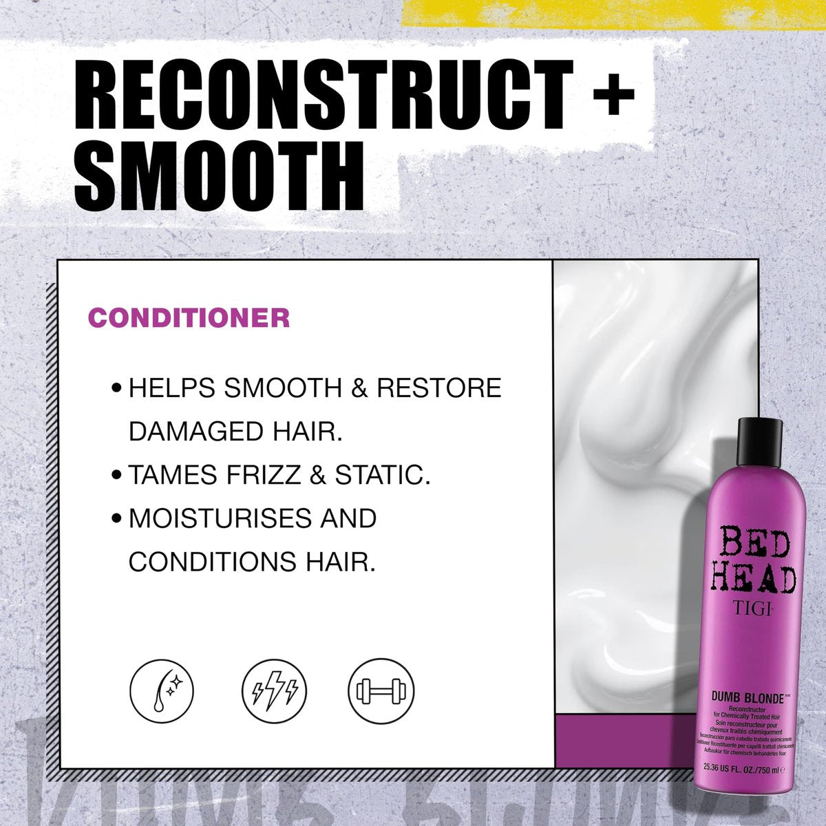 Bed Head by TIGI Dumb Blonde Restoring Shampoo and Conditioner Duo for Damaged Blonde Hair, 25.36 fl oz Avelisse