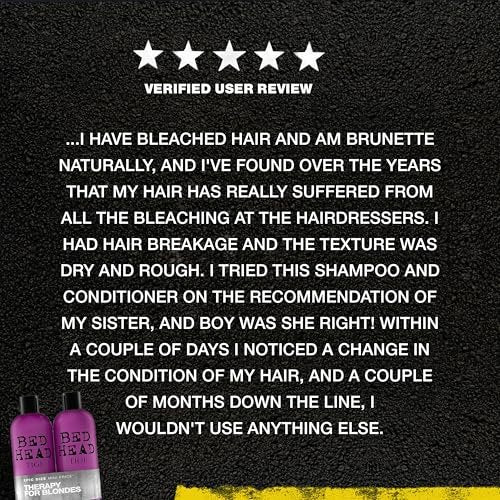 Bed Head by TIGI Dumb Blonde Restoring Shampoo and Conditioner Duo for Damaged Blonde Hair, 25.36 fl oz Avelisse