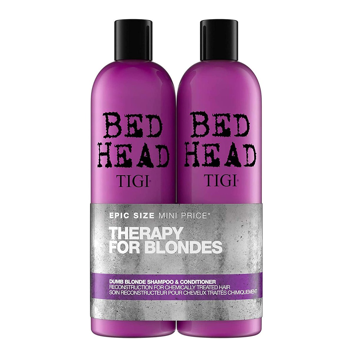 Bed Head by TIGI Dumb Blonde Restoring Shampoo and Conditioner Duo for Damaged Blonde Hair, 25.36 fl oz Avelisse