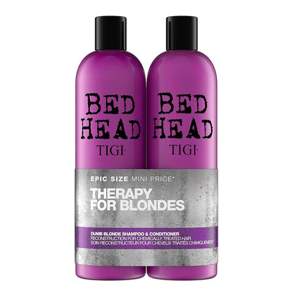 Bed Head by TIGI Dumb Blonde Restoring Shampoo and Conditioner Duo for Damaged Blonde Hair, 25.36 fl oz Avelisse