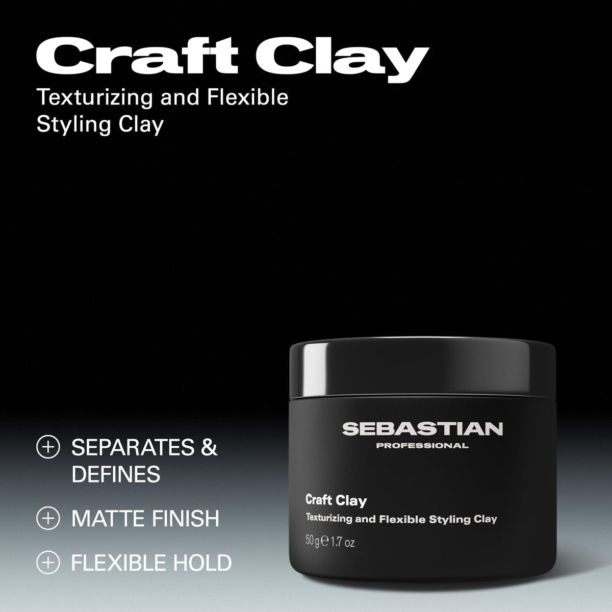 Sebastian Professional Styling Craft Clay - Remoldable Texturizing Hair Styling Clay for Natural Hold, 1.7 oz Avelisse