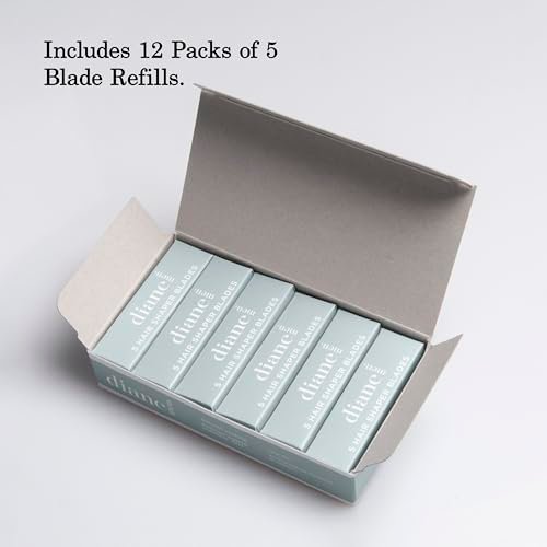 Diane Hair Shaper Razor Blades, Polymer Coated Stainless Steel, 60-Pack – Precise Shaping & Trimming Refills Avelisse