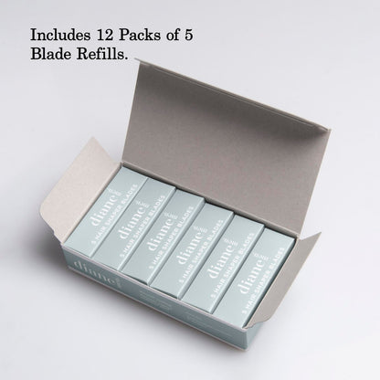 Diane Hair Shaper Razor Blades, Polymer Coated Stainless Steel, 60-Pack – Precise Shaping & Trimming Refills Avelisse