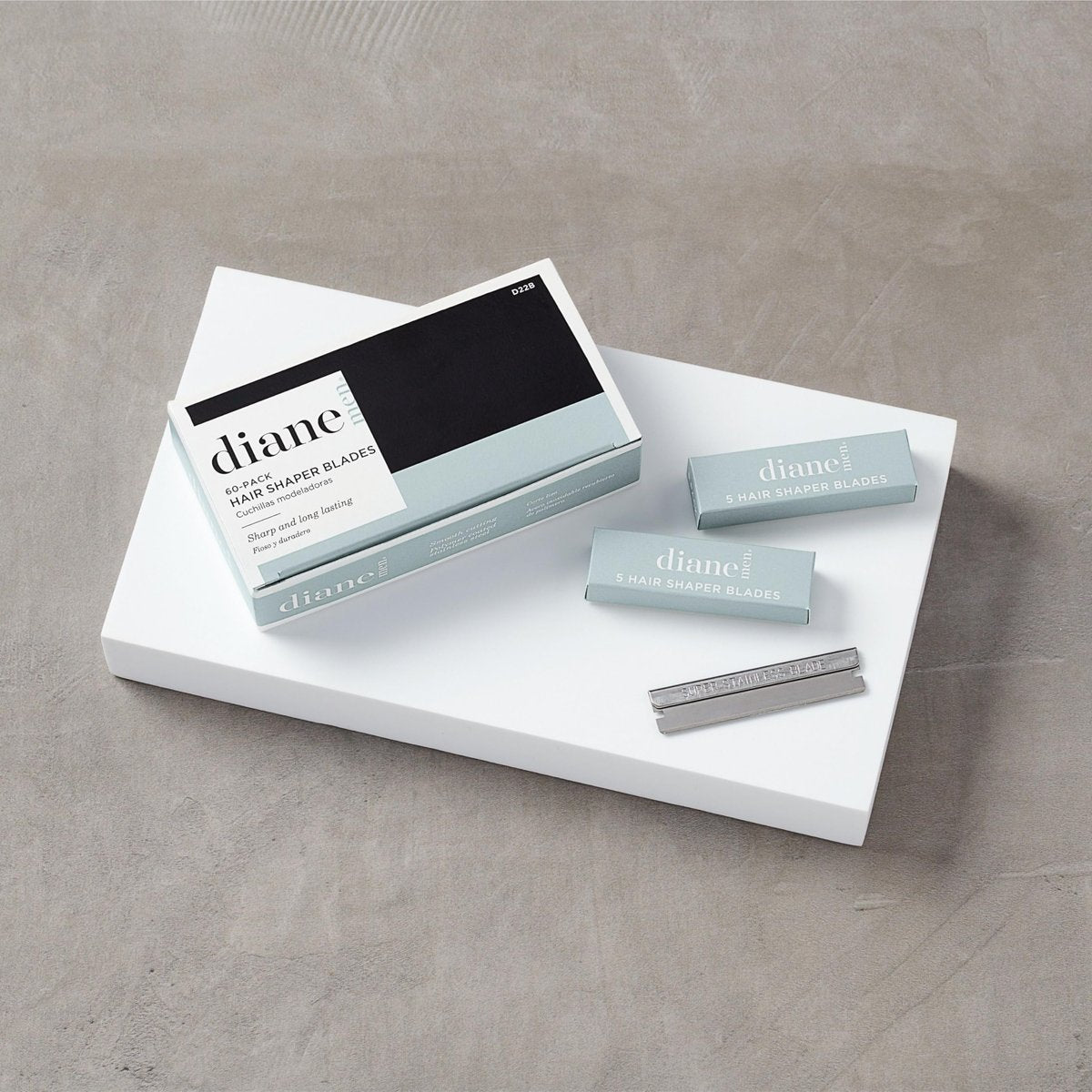 Diane Hair Shaper Razor Blades, Polymer Coated Stainless Steel, 60-Pack – Precise Shaping & Trimming Refills Avelisse