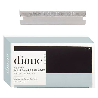 Diane Hair Shaper Razor Blades, Polymer Coated Stainless Steel, 60-Pack – Precise Shaping & Trimming Refills Avelisse