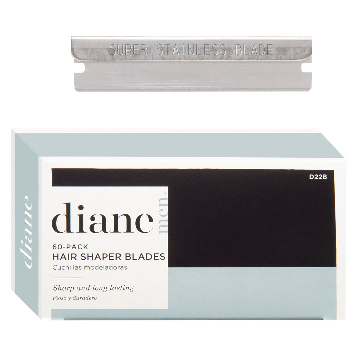 Diane Hair Shaper Razor Blades, Polymer Coated Stainless Steel, 60-Pack – Precise Shaping & Trimming Refills Avelisse
