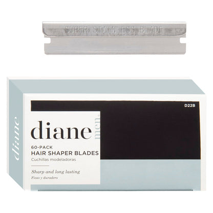 Diane Hair Shaper Razor Blades, Polymer Coated Stainless Steel, 60-Pack – Precise Shaping & Trimming Refills Avelisse
