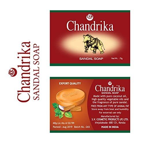 Chandrika Sandal Soap 6-Pack – Organic Vegetable Oil Bar, 100% Natural & Vegan for All Skin Types Avelisse