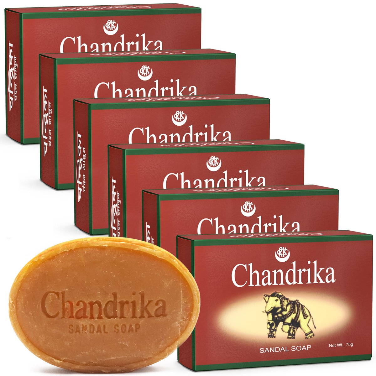 Chandrika Sandal Soap 6-Pack – Organic Vegetable Oil Bar, 100% Natural & Vegan for All Skin Types Avelisse
