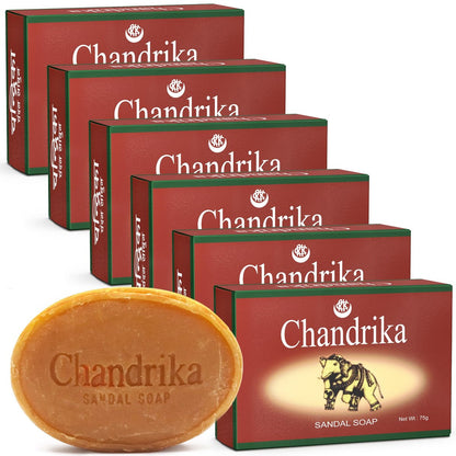 Chandrika Sandal Soap 6-Pack – Organic Vegetable Oil Bar, 100% Natural & Vegan for All Skin Types Avelisse