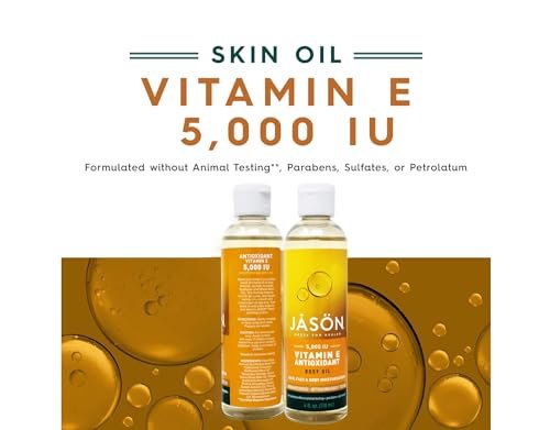 Jason Natural Cosmetics Pure Beauty Oil, 5,000 IU Vitamin E Oil - 4 fl oz (Pack of 2) - görsel 8
