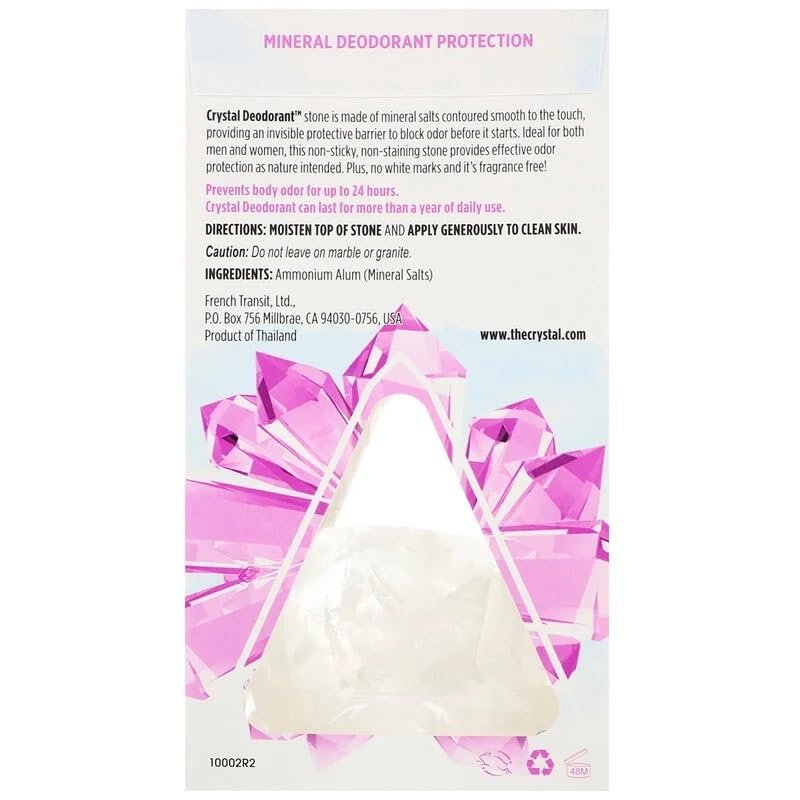 Crystal Essence Natural Deodorant Body Rock – 2 Pack, Unscented, Aluminum-Free Avelisse