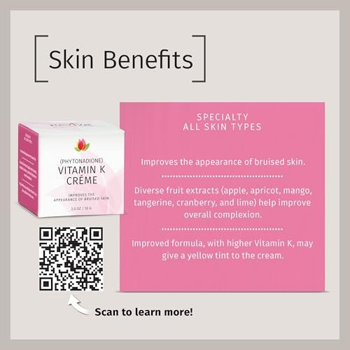 Reviva Labs Vitamin K Crème for Bruising, Dark Circles & Wrinkles - 2 oz Avelisse