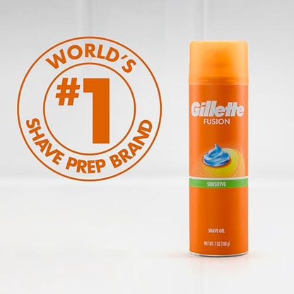 Gillette Fusion5 Ultra Sensitive Shave Gel, 7 oz (Pack of 6) - Soothing Shave for Sensitive Skin Avelisse