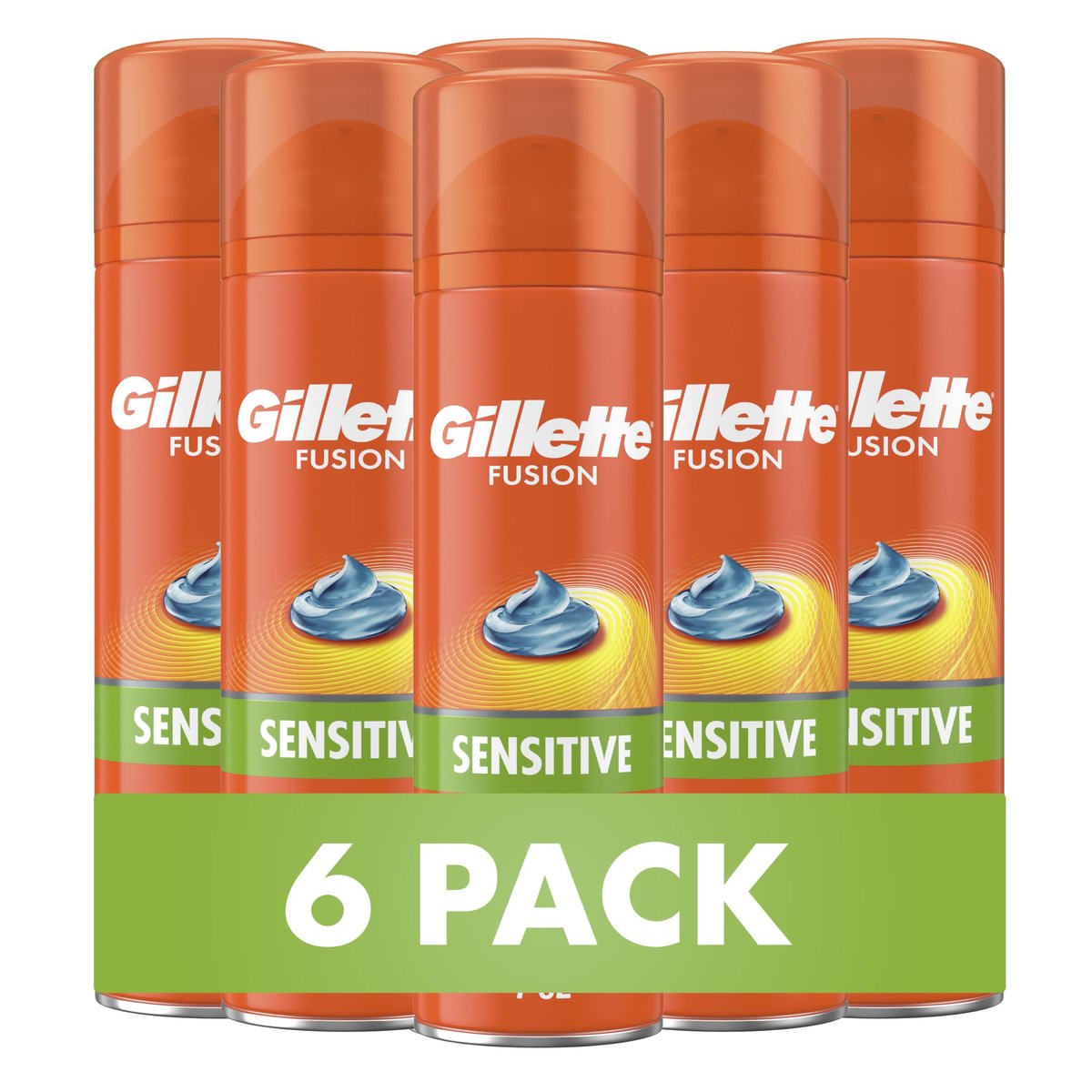 Gillette Fusion5 Ultra Sensitive Shave Gel, 7 oz (Pack of 6) - Soothing Shave for Sensitive Skin Avelisse