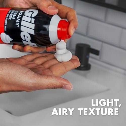 Gillette Foamy Regular Shaving Cream - 11 oz Cans, Pack of 12 Avelisse
