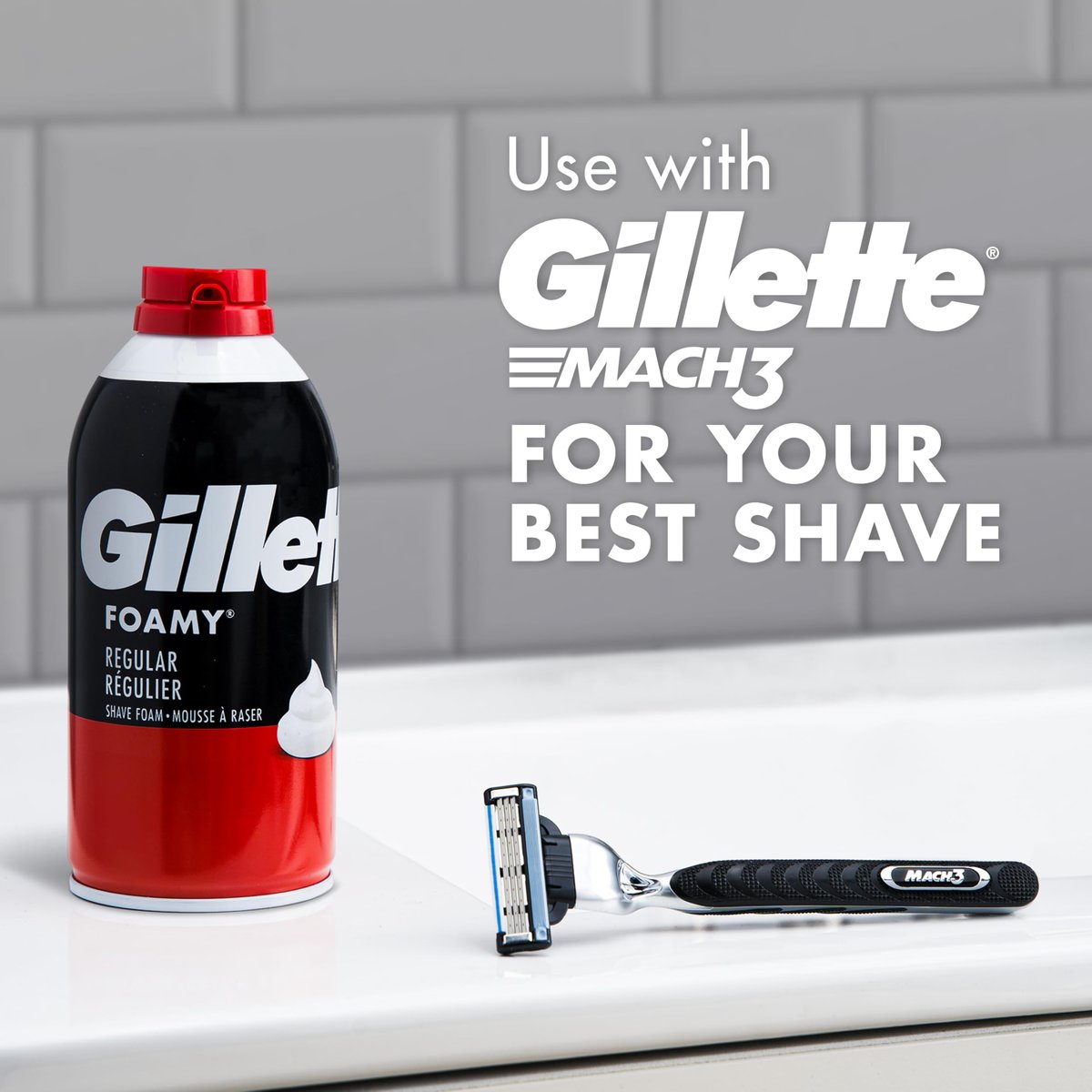Gillette Foamy Regular Shaving Cream - 11 oz Cans, Pack of 12 Avelisse