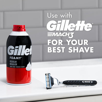 Gillette Foamy Regular Shaving Cream - 11 oz Cans, Pack of 12 Avelisse