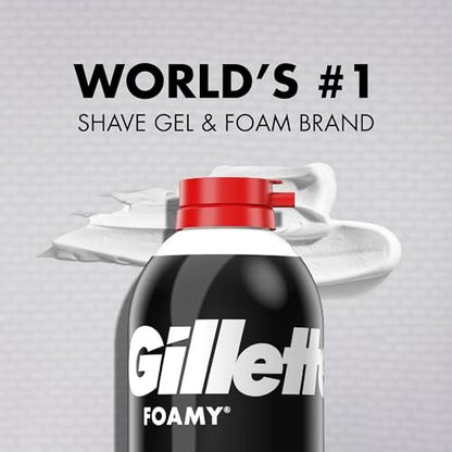 Gillette Foamy Regular Shaving Cream - 11 oz Cans, Pack of 12 Avelisse