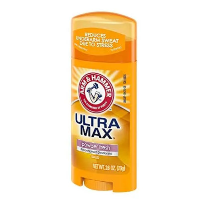 Arm & Hammer Ultra Max Antiperspirant Deodorant, Powder Fresh, Solid, 2.6 oz (Pack of 6) Avelisse