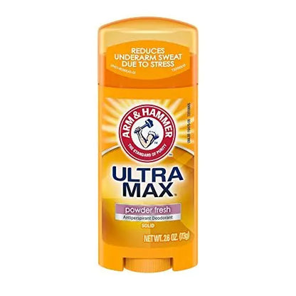 Arm & Hammer Ultra Max Antiperspirant Deodorant, Powder Fresh, Solid, 2.6 oz (Pack of 6) Avelisse