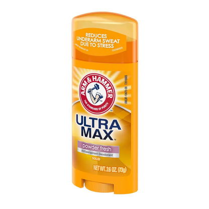 Arm & Hammer Ultra Max Antiperspirant Deodorant, Powder Fresh, Solid, 2.6 oz (Pack of 6) Avelisse