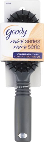 Goody So Mini Cushion Hair Brush - Pack of 3, Small Rubber Cushion Brushes for On-the-Go Styling