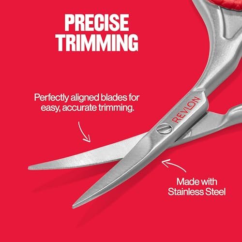 Revlon Cuticle Scissors – Ultra-Fine Stainless Steel Curved Blade for Neat Cuticles & Hangnail Trimming – Safe Nail Care Tool, Silver, 1 Count Avelisse