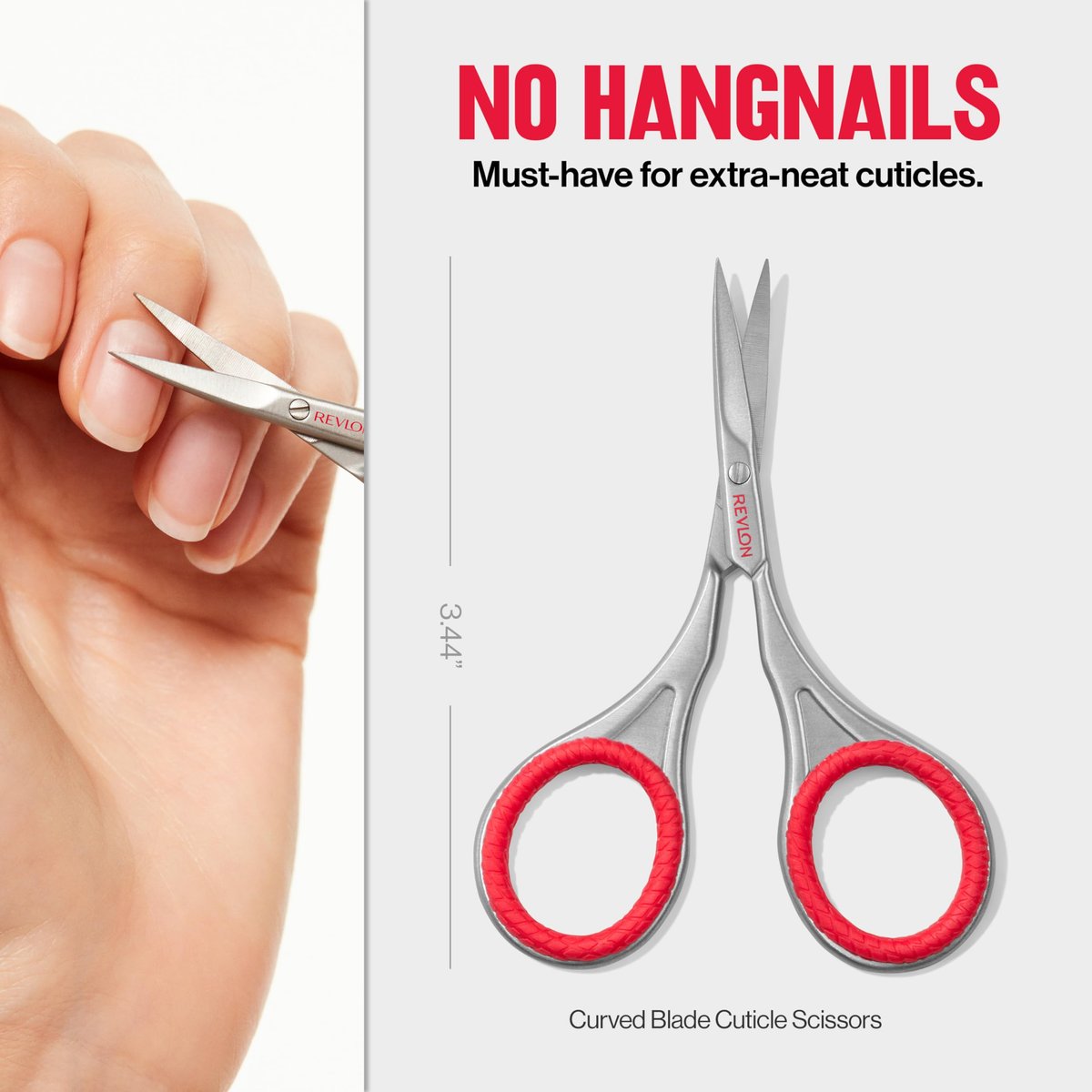 Revlon Cuticle Scissors – Ultra-Fine Stainless Steel Curved Blade for Neat Cuticles & Hangnail Trimming – Safe Nail Care Tool, Silver, 1 Count Avelisse