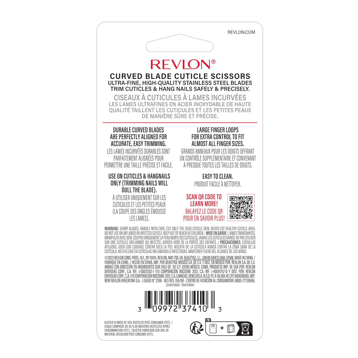 Revlon Cuticle Scissors – Ultra-Fine Stainless Steel Curved Blade for Neat Cuticles & Hangnail Trimming – Safe Nail Care Tool, Silver, 1 Count Avelisse