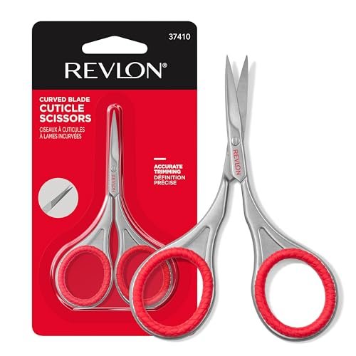 Revlon Cuticle Scissors – Ultra-Fine Stainless Steel Curved Blade for Neat Cuticles & Hangnail Trimming – Safe Nail Care Tool, Silver, 1 Count Avelisse