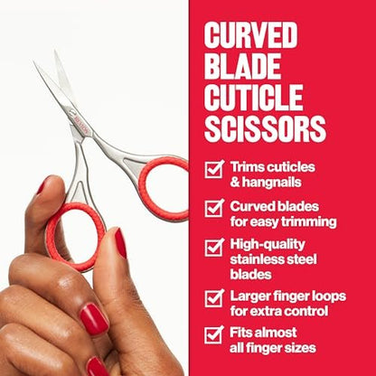 Revlon Cuticle Scissors – Ultra-Fine Stainless Steel Curved Blade for Neat Cuticles & Hangnail Trimming – Safe Nail Care Tool, Silver, 1 Count Avelisse