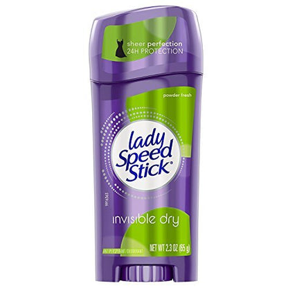 Lady Speed Stick Invisible Dry Antiperspirant Deodorant, Powder Fresh - 2.3 oz (6-Pack) Avelisse